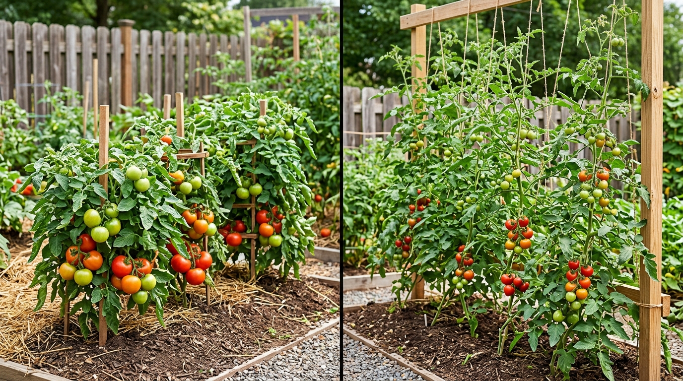 Comparación entre tomate determinado e indeterminado